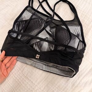 Sweaty Betty REVERSIBLE Black and White Mesh Sports Bra